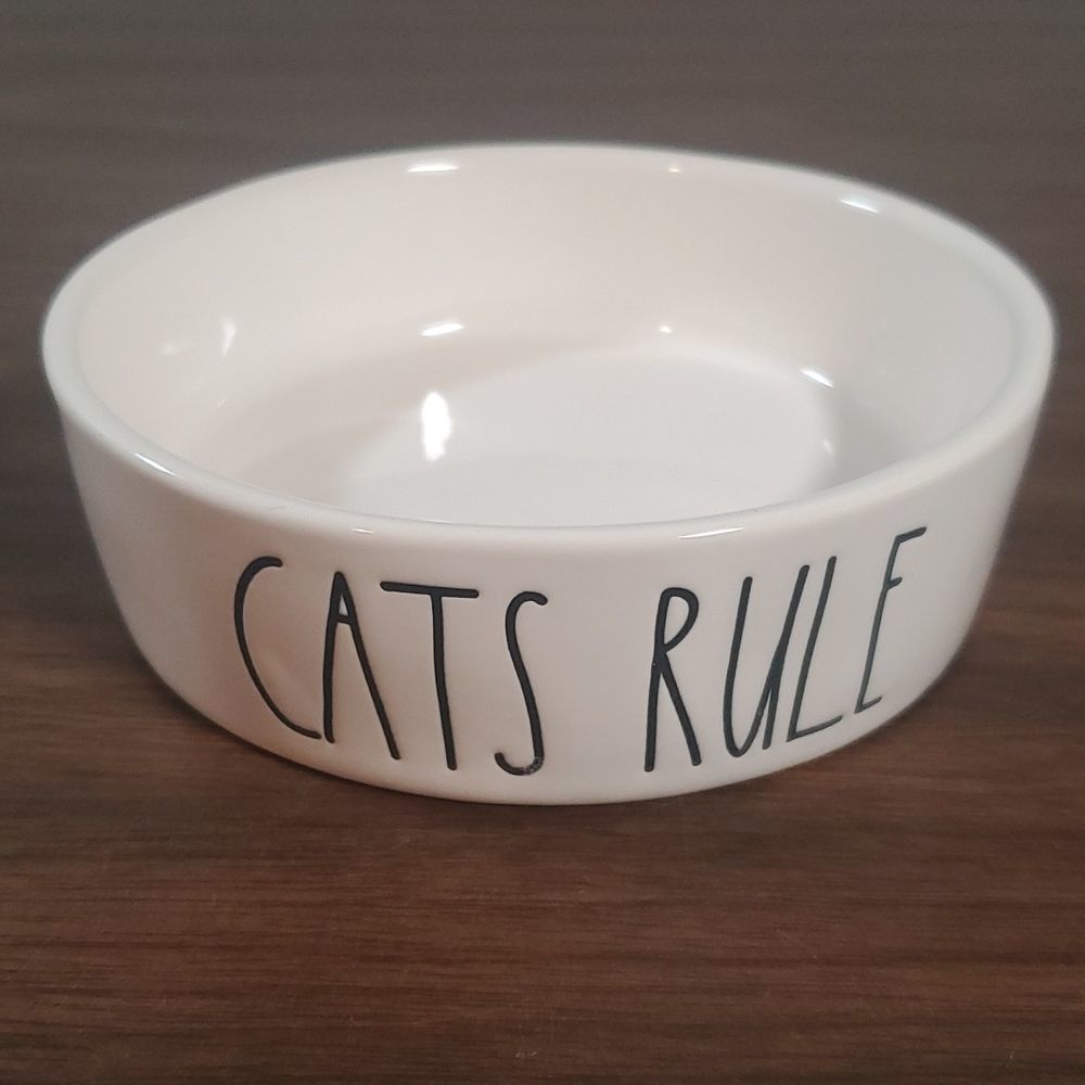 Rae Dunn Artisan Collection by Magenta Cats Rule Feline Bowl Kitty Kat Puss Meow